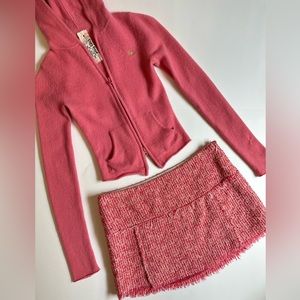 Vintage 00’ Abercrombie & Fitch Tweed mini skirt & cashmere sweater